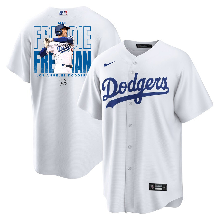 Freddie Freeman 5 Los Angeles Dodgers Signed Home Run 2023 Home Player Men Jersey - White