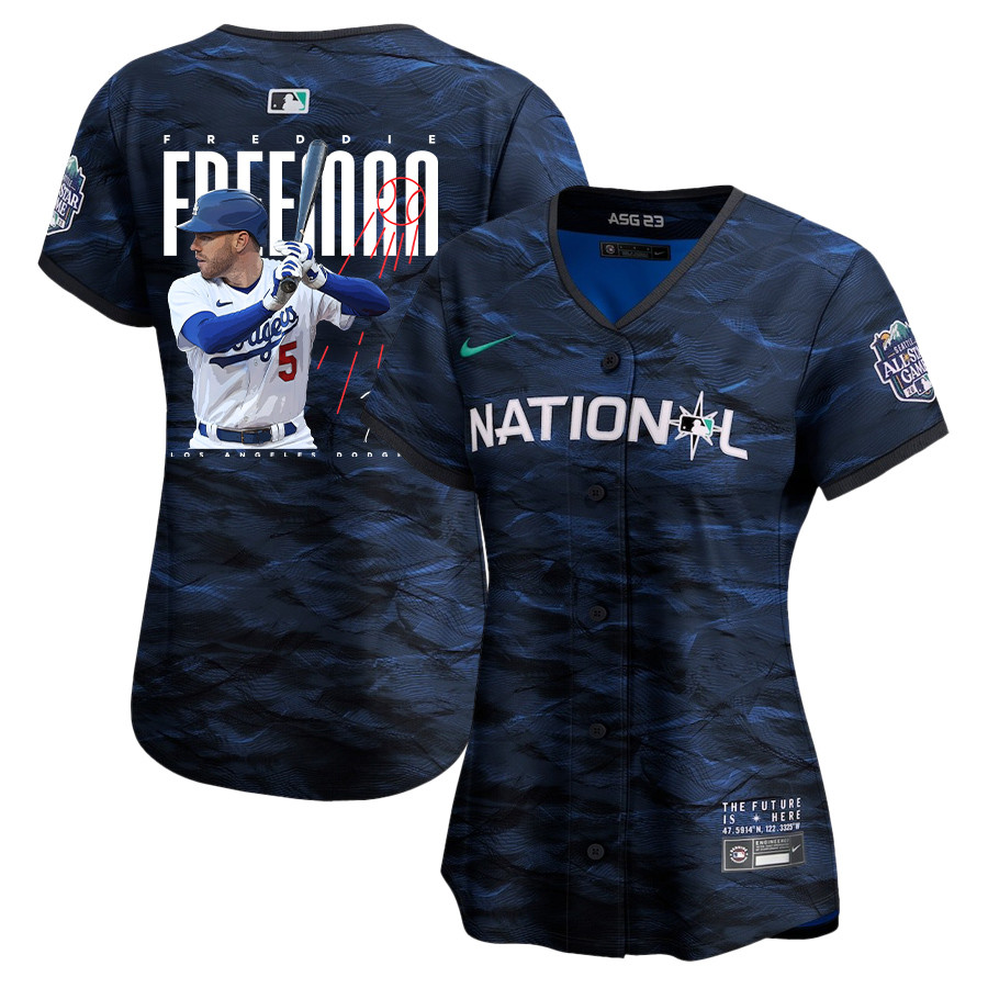 Freddie Freeman 5 Los Angeles Dodgers Signed Logo 2023 All-star Game Limited Player Women Jersey - Royal