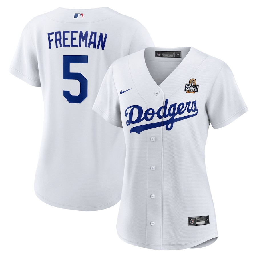 Freddie Freeman 5 Los Angeles Dodgers Women's 2024 World Series Home Jersey - White