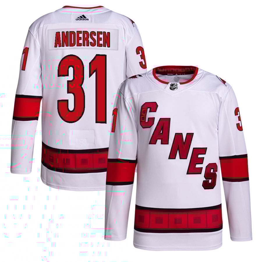 Frederik Andersen 31 Carolina Hurricanes Away Primegreen Jersey - Men, White