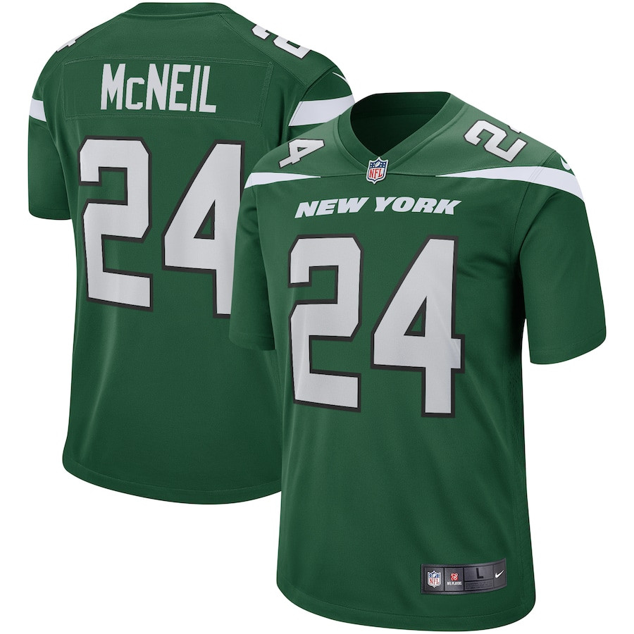 Freeman Mcneil 24 New York Jets Men Game Retired Jersey - Gotham Green Js5601