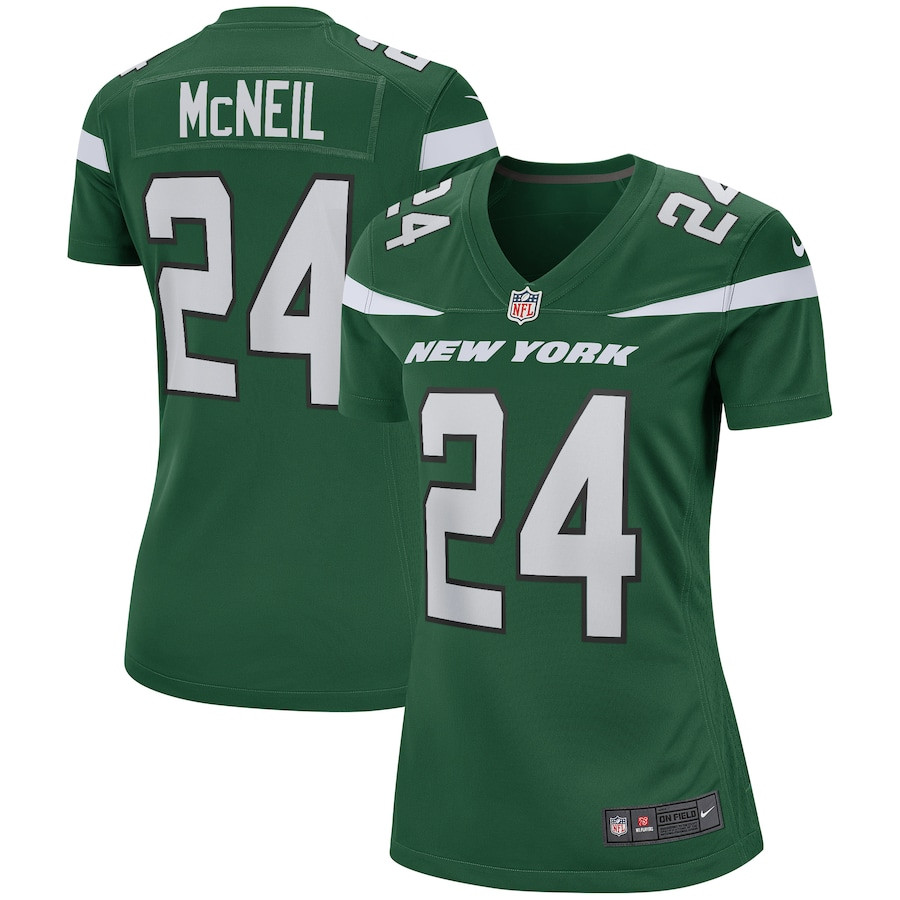 Freeman Mcneil 24 New York Jets Women Game Retired Jersey - Gotham Green Js1497
