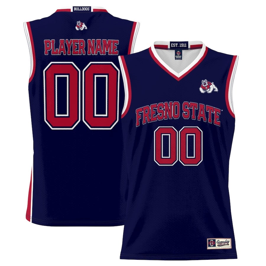 Fresno State Bulldogs Nil Men Basketball Custom Jersey - Navy