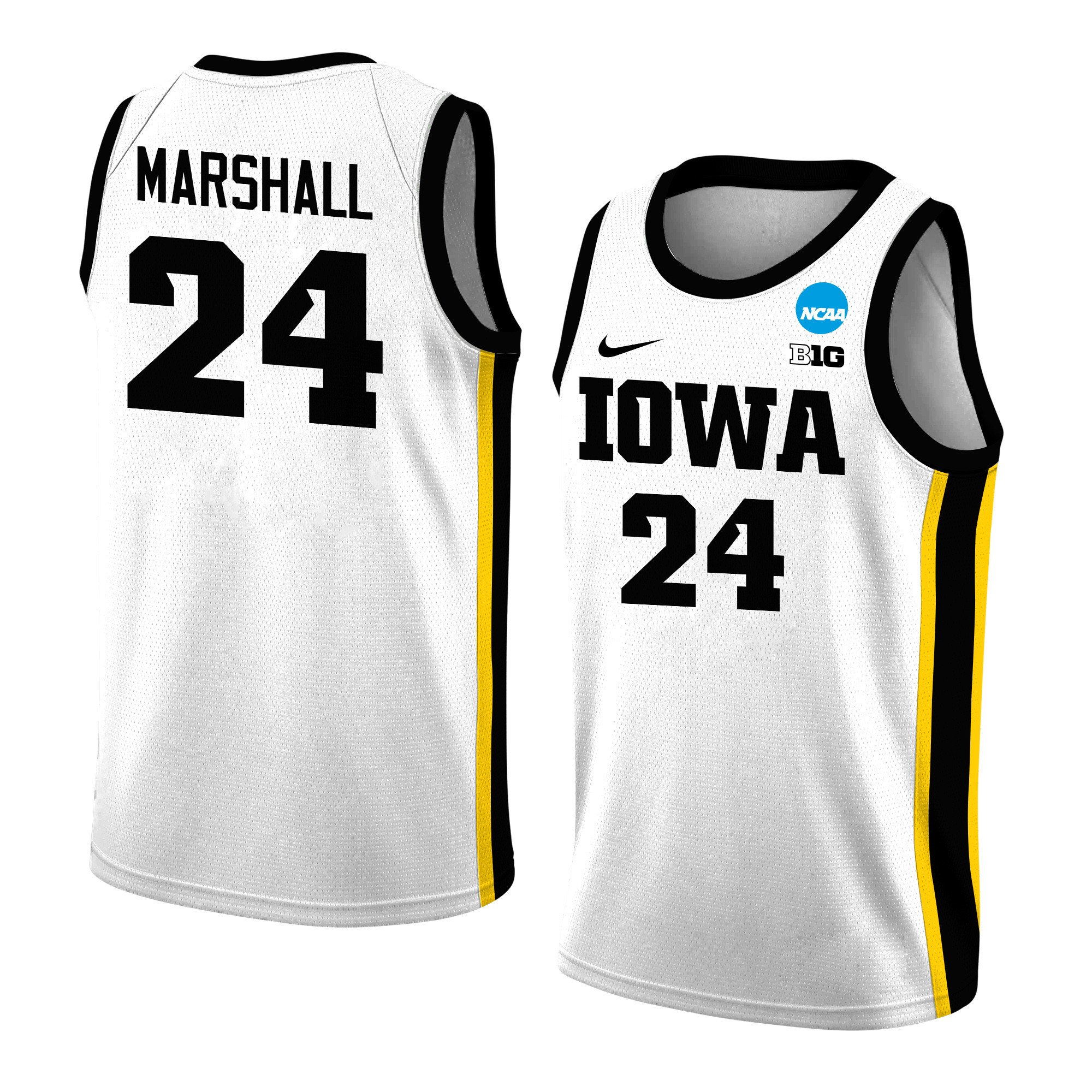 Gabbie Marshall 24 Iowa Hawkeyes 2024 Women's Basketball Jersey - White, Unisex Jersey