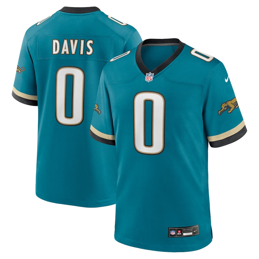Gabe Davis 0 Jacksonville Jaguars Prowler Throwback Player Game Men Jersey - Teal Js3035