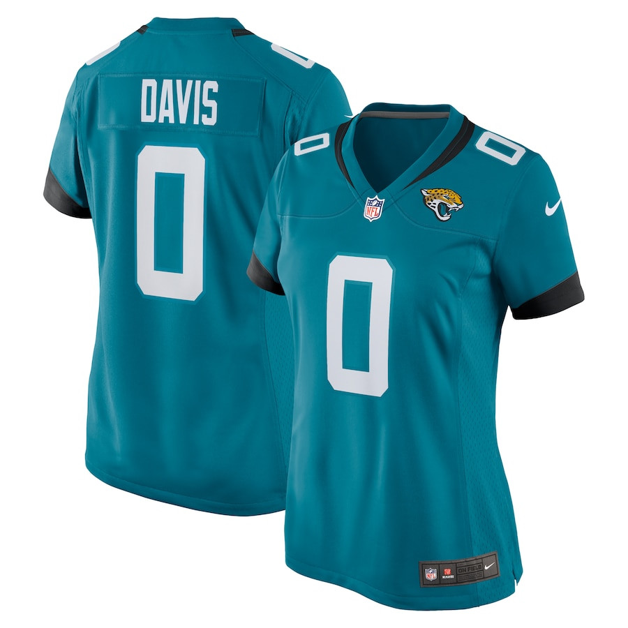Gabe Davis 0 Jacksonville Jaguars Women's Game Jersey - Teal Js5432