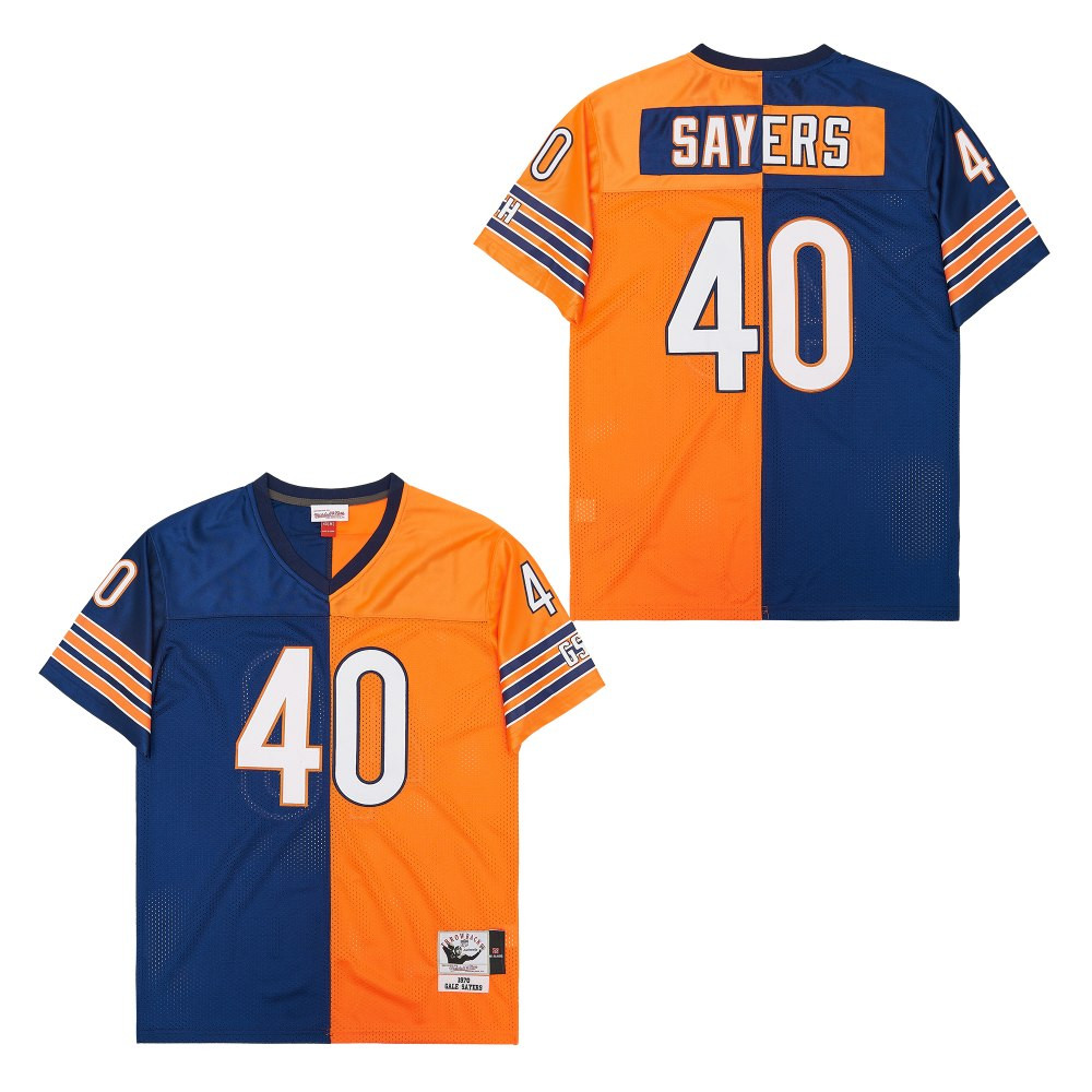 Gale Sayers 40 Chicago Bears Two-toned Retro Throwback Men Jersey - Orange/navy Js2410