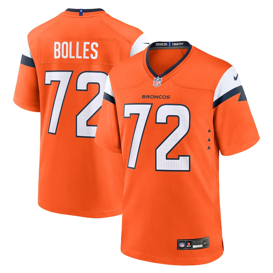 Garett Bolles 72 Denver Broncos Team Game Men Jersey - Orange Js8488