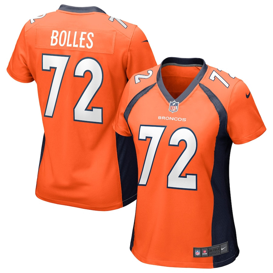 Garett Bolles 72 Denver Broncos Women Game Jersey - Orange Js5377