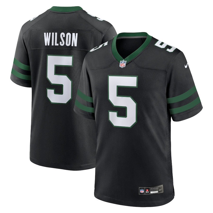 Garrett Wilson 5 New York Jets Alternate Game Jersey - Men, Legacy Black Js1292