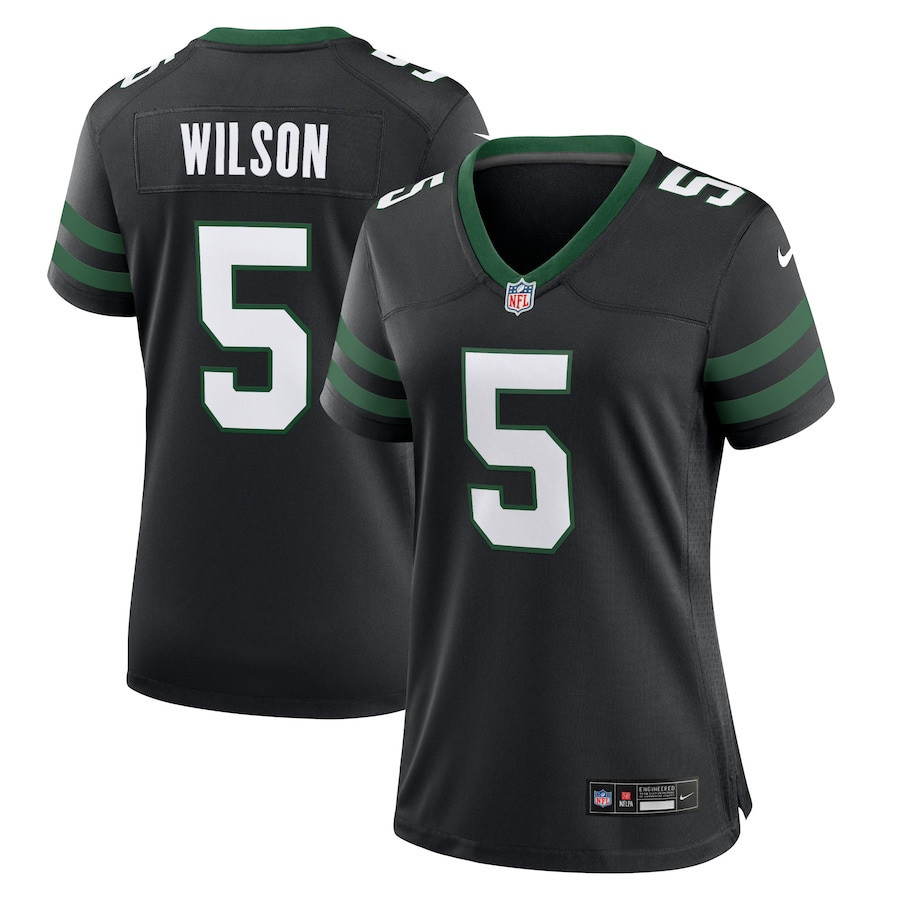 Garrett Wilson 5 New York Jets Alternate Game Jersey - Women, Black Js2249