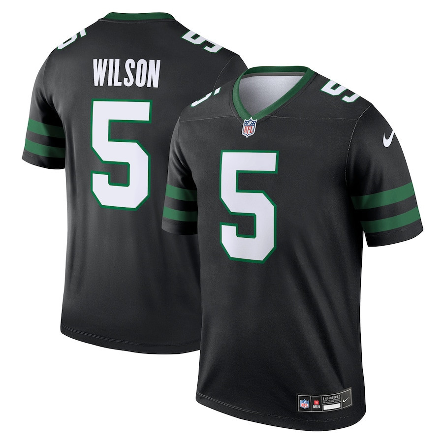 Garrett Wilson 5 New York Jets Alternate Legend Jersey - Men, Legacy Black Js8482