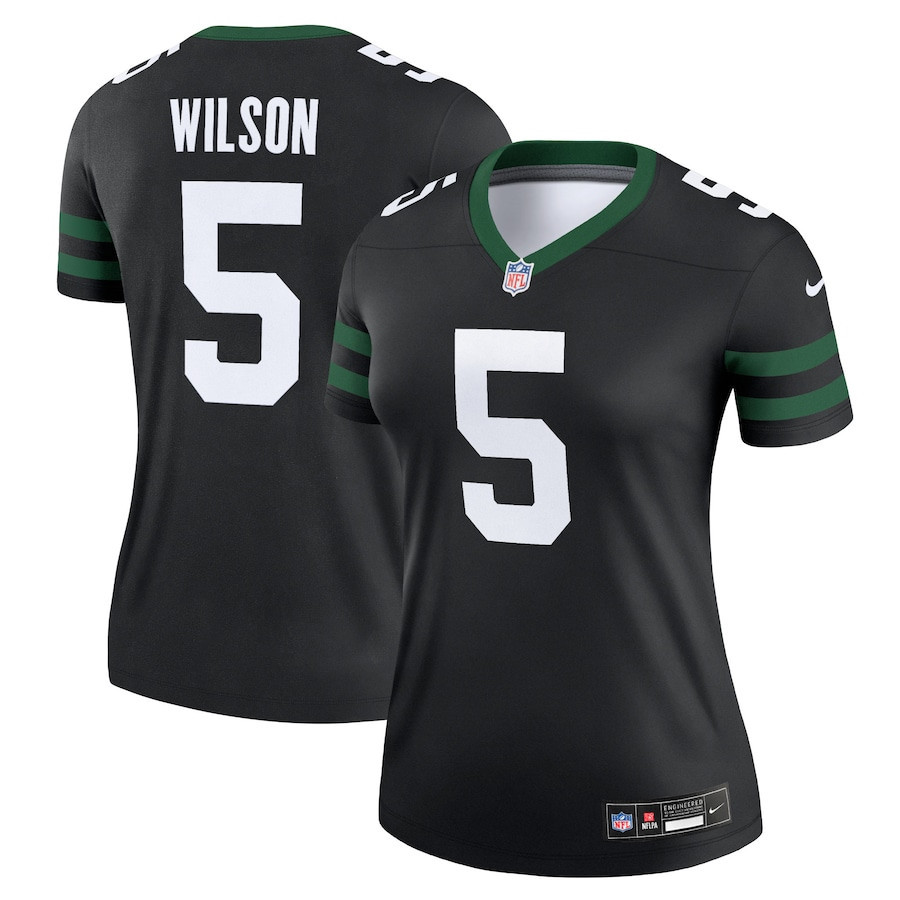 Garrett Wilson 5 New York Jets Alternate Legend Jersey, Women Legacy Black Js7706