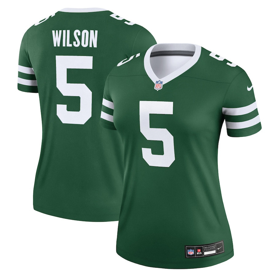 Garrett Wilson 5 New York Jets Alternate Legend Jersey, Women Legacy Green Js8321