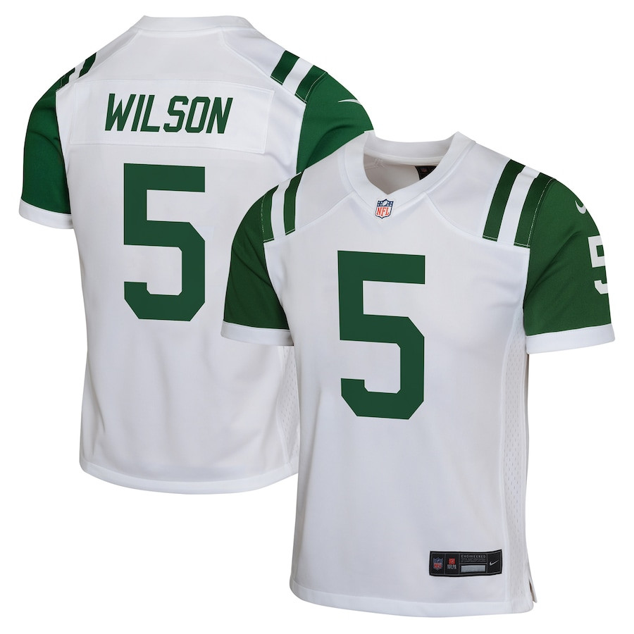 Garrett Wilson 5 New York Jets Classic Alternate Game Youth Jersey - White Js5644