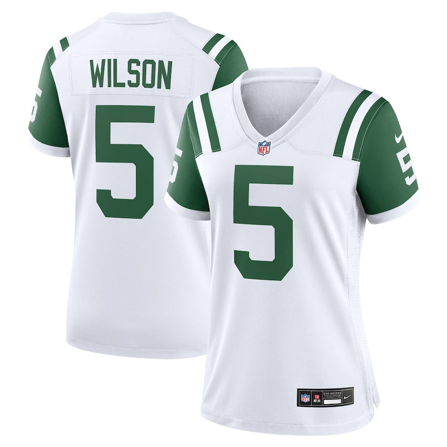 Garrett Wilson 5 New York Jets Women's Classic Alternate Game Jersey - White Js3986