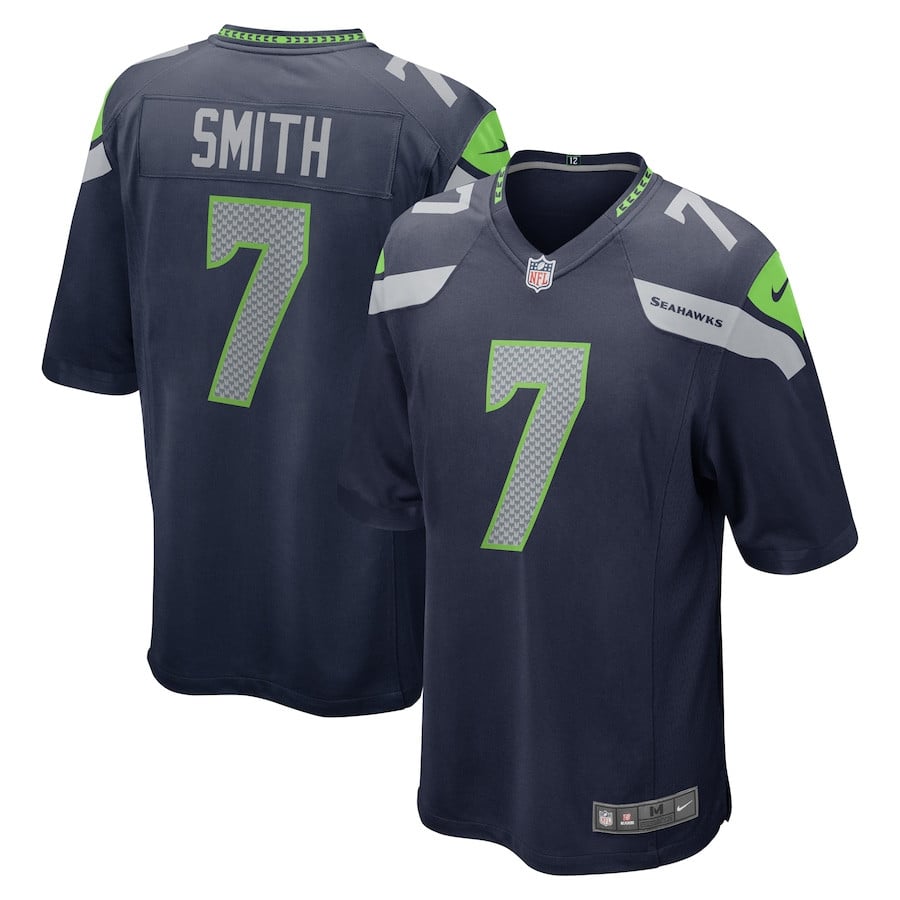 Geno Smith 7 Seattle Seahawks Men Game Jersey - College Navy Js8295