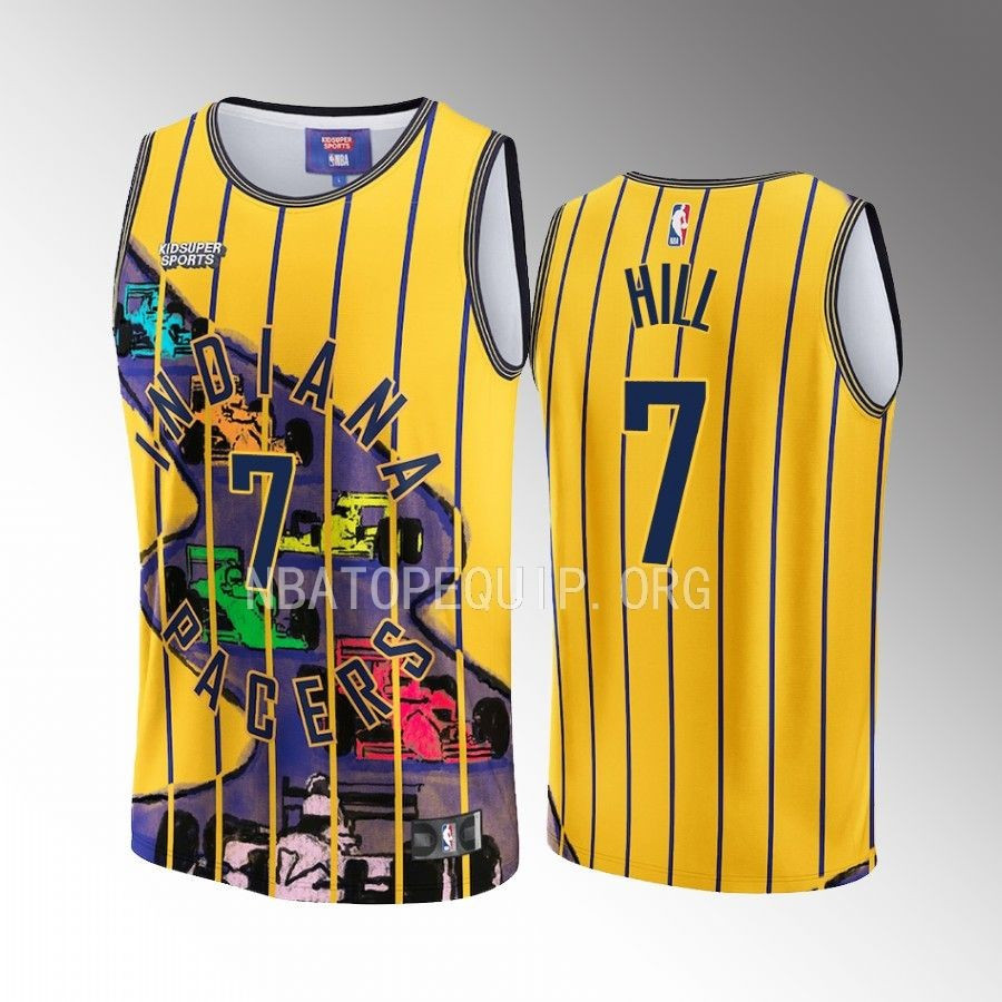 George Hill 7 Indiana Pacers Nba & Kidsuper Studios Unisex Hometown Jersey
