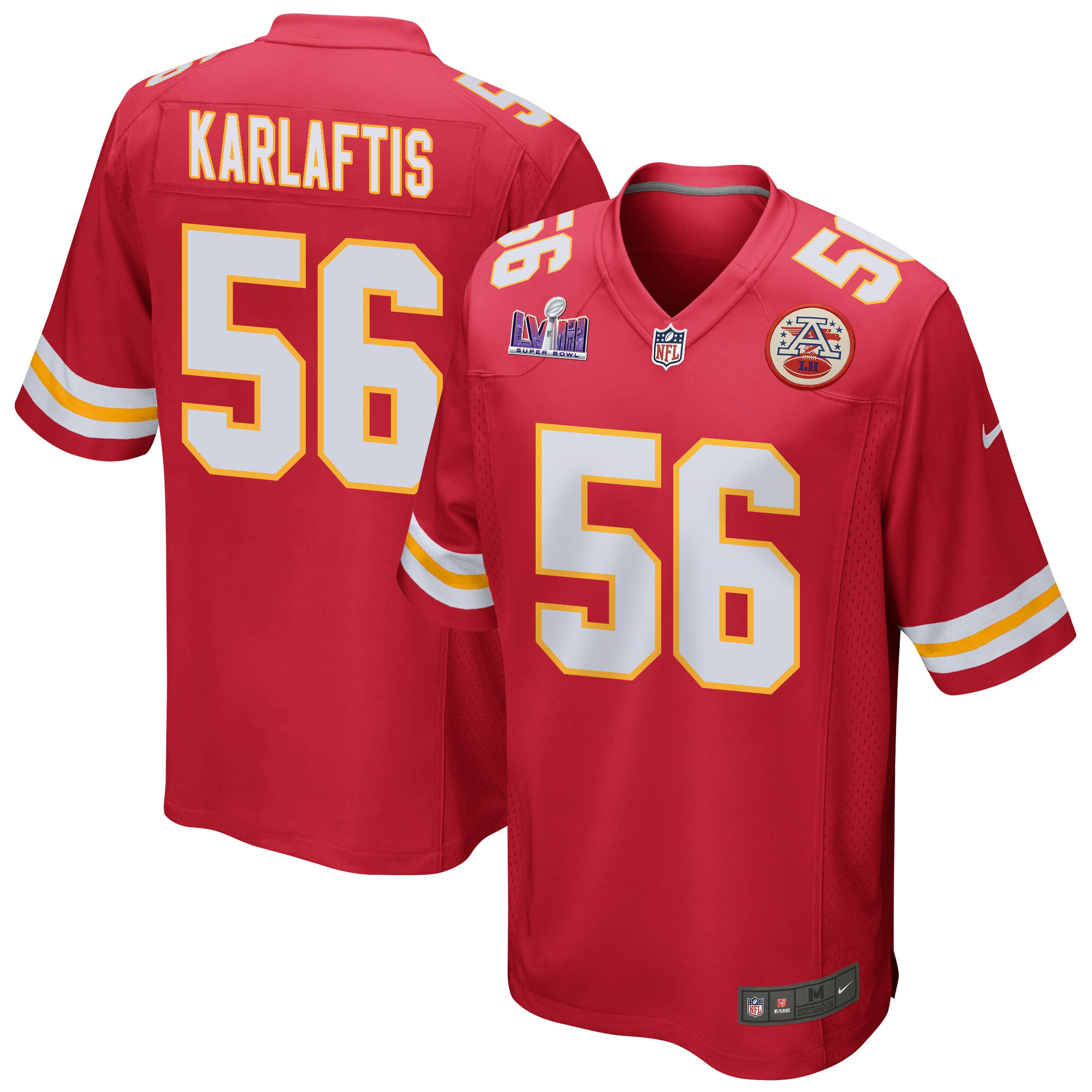 George Karlaftis 56 Kansas City Chiefs Super Bowl Lviii Patch Game Men Jersey - Red Js7766