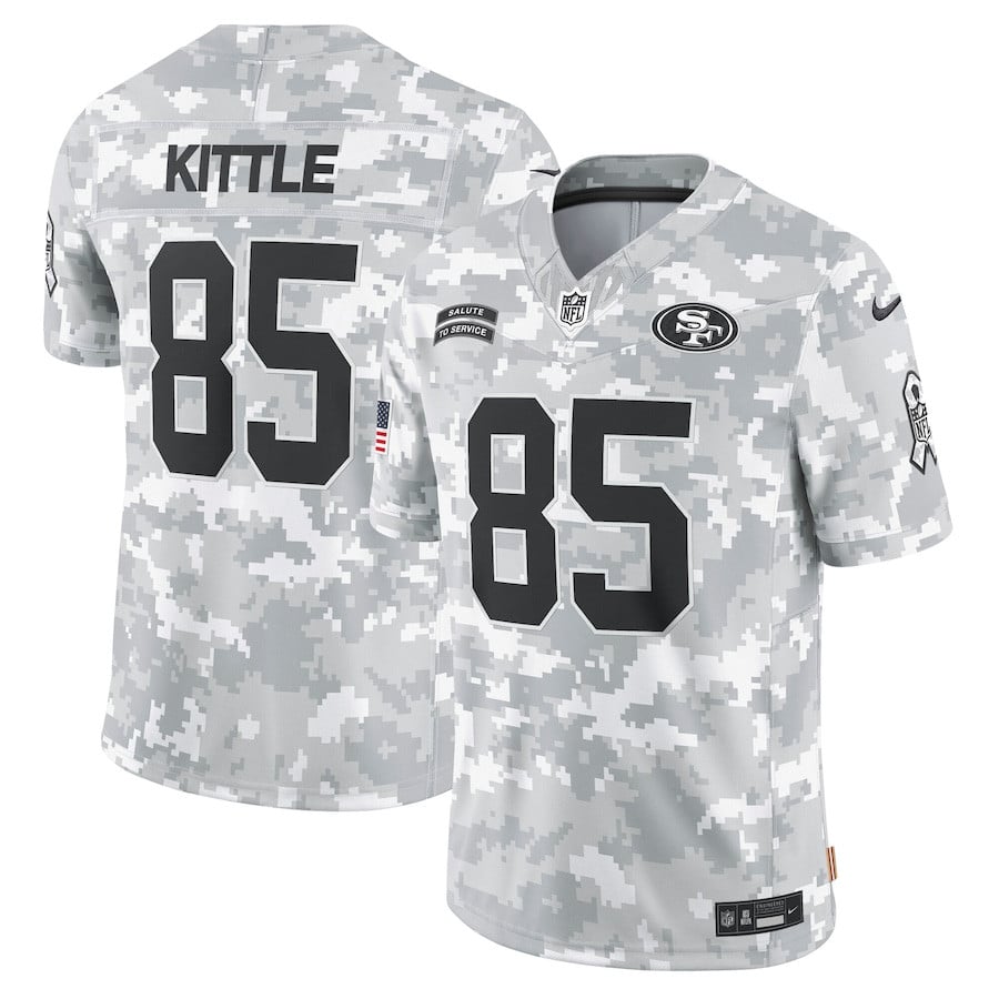 George Kittle 85 San Francisco 49ers 2024 Salute To Service Limited Men Jersey - Arctic Camo Js9150