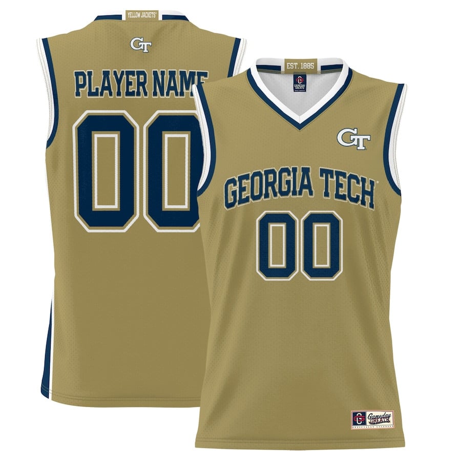 Georgia Tech Yellow Jackets Nil Men Basketball Custom Jersey - Gold