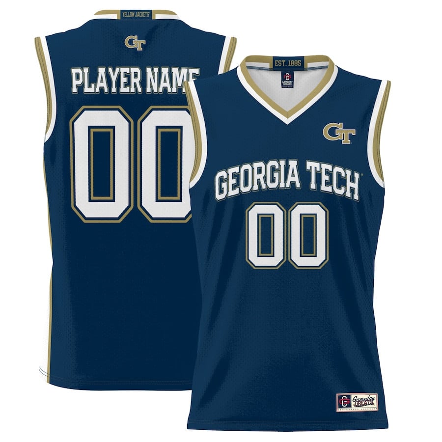 Georgia Tech Yellow Jackets Nil Men Basketball Custom Jersey - Navy