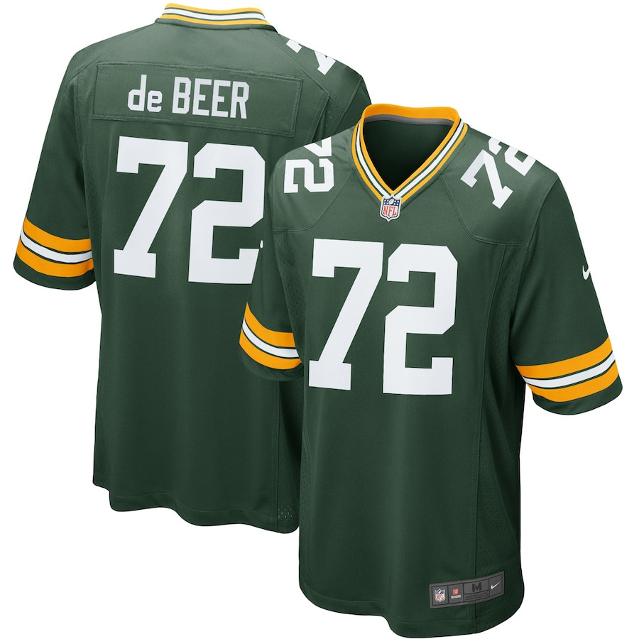 Gerhard De Beer 72 Green Bay Packers Youth Game Jersey - Green Js3424