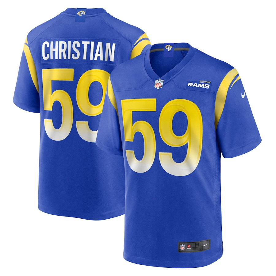 Geron Christian 59 Los Angeles Rams Team Game Men Jersey - Royal Js5965