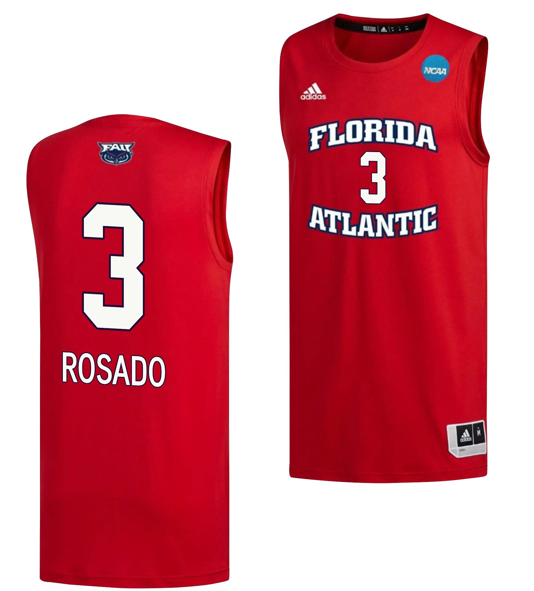 Giancarlo Rosado 3 Fau Owls 2023 March Madness Basketball Men Jersey- Red