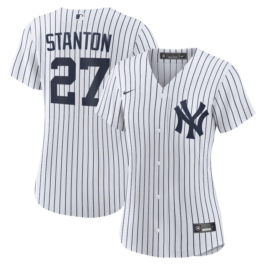 Giancarlo Stanton 27 New York Yankees Home Women Jersey - White
