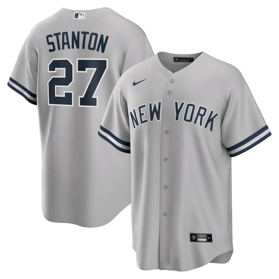 Giancarlo Stanton 27 New York Yankees Road Jersey - Gray