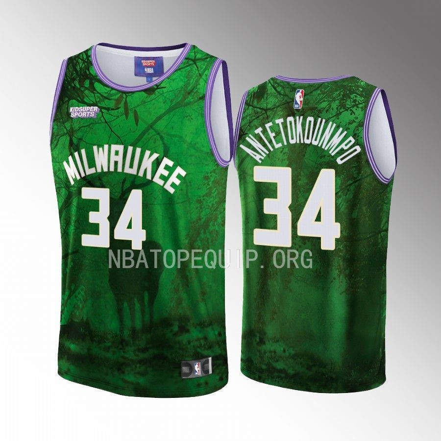 Giannis Antetokounmpo 34 Milwaukee Bucks Nba & Kidsuper Studios Unisex Hometown Jersey