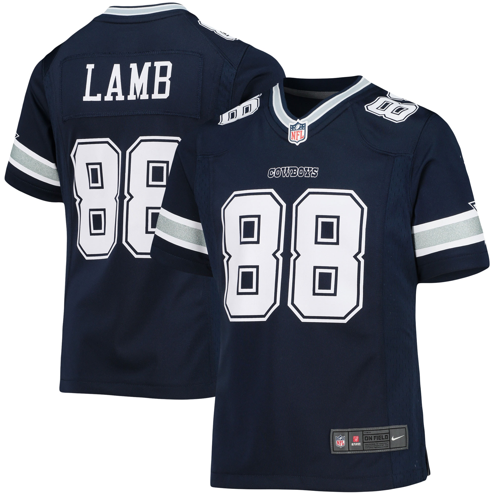 Girls Youth Dallas Cowboys Ceedee Lamb Navy Game Jersey Js7568