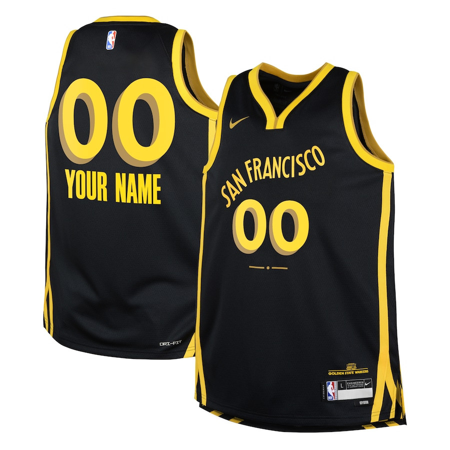 Golden State Warriors 2023/24 City Edition Swingman Custom Youth Jersey - Black