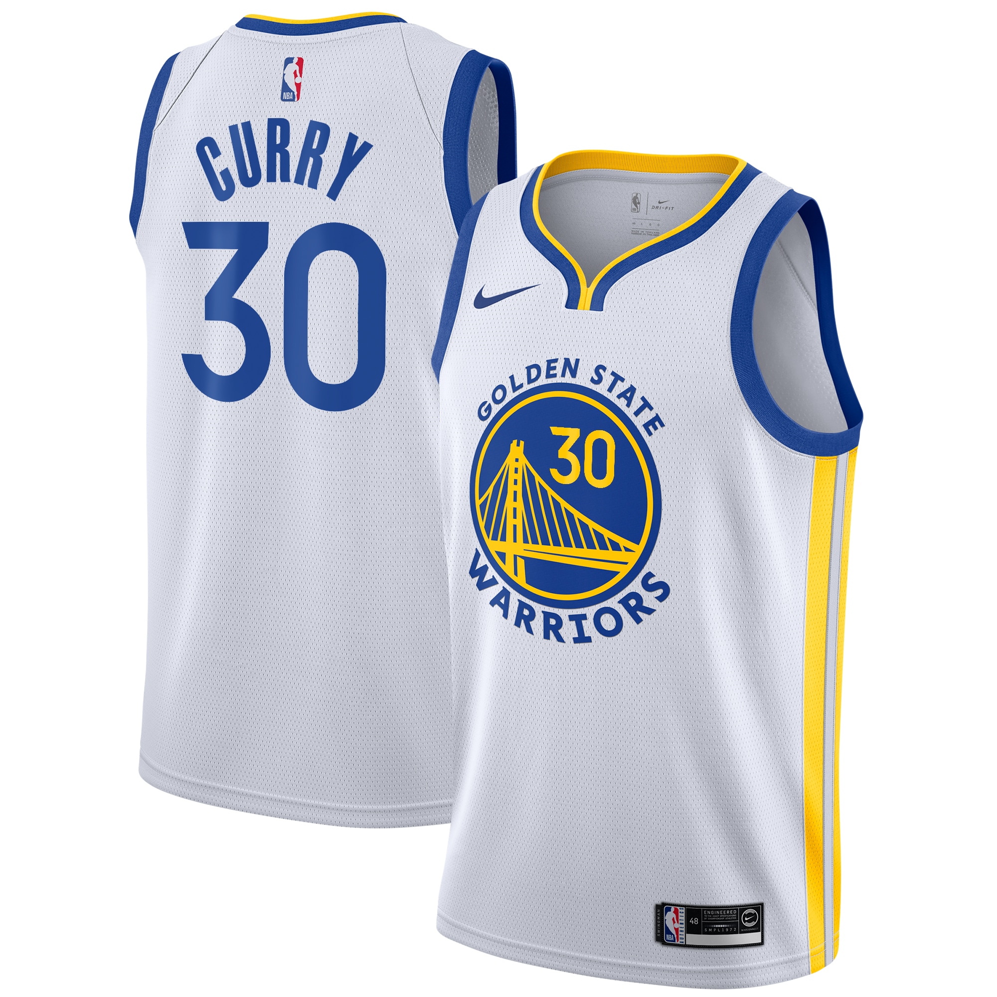 Golden State Warriors Association Edition Swingman Jersey - White - Stephen Curry - Youth