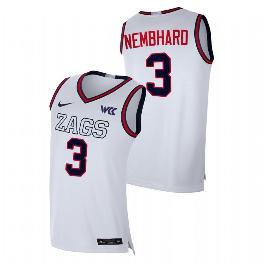 Gonzaga Bulldogs Andrew Nembhard 3 2023 White College Basketball Men Jersey