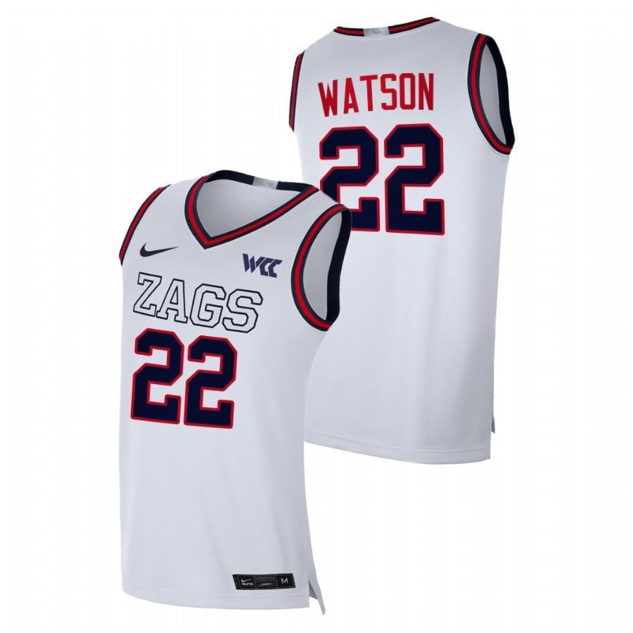 Gonzaga Bulldogs Anton Watson 22 2023 White College Basketball Men Jersey