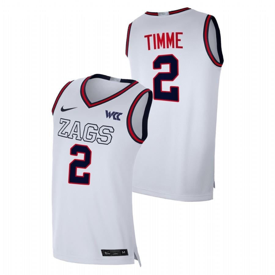 Gonzaga Bulldogs Drew Timme 2 2023 White College Basketball Men Jersey