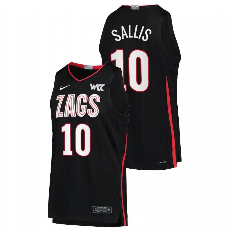 Gonzaga Bulldogs Hunter Sallis 10 2022 Black College Basketball Limited Men Jersey
