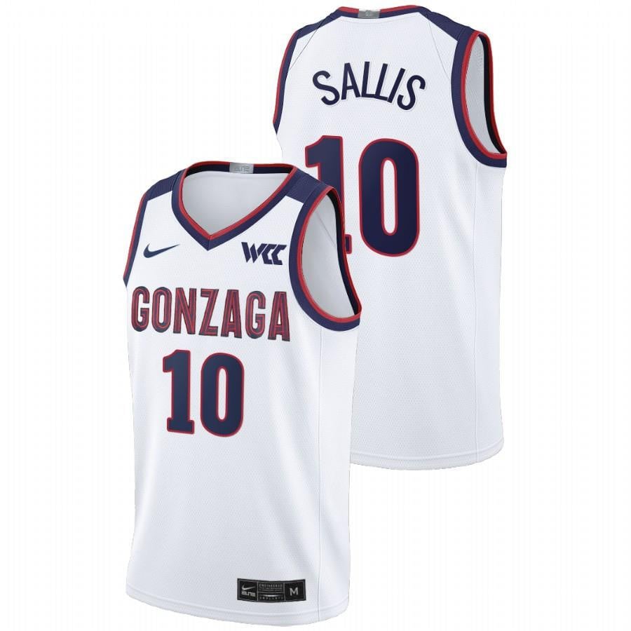 Gonzaga Bulldogs Hunter Sallis 10 2023 White College Basketball Limited Men Jersey