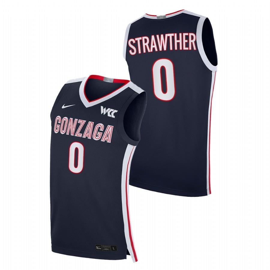 Gonzaga Bulldogs Julian Strawther 0 2023 Navy College Basketball Elite Men Jersey
