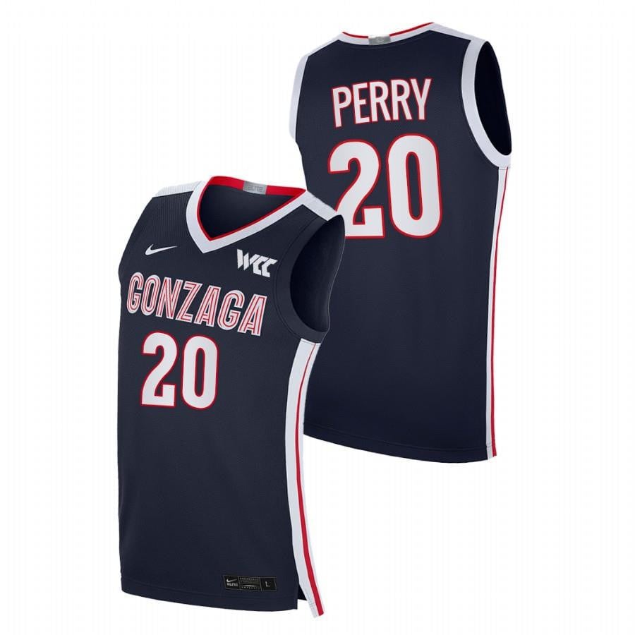 Gonzaga Bulldogs Kaden Perry 20 2023 Navy College Basketball Elite Men Jersey