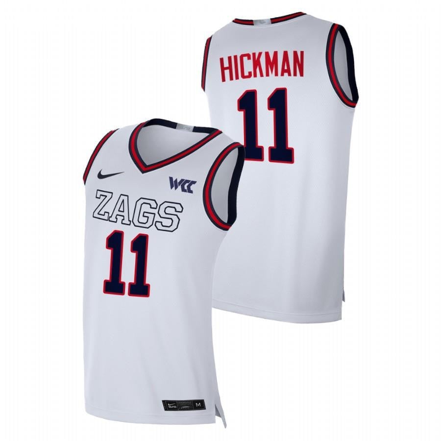 Gonzaga Bulldogs Nolan Hickman 11 2023 White College Basketball Men Jersey