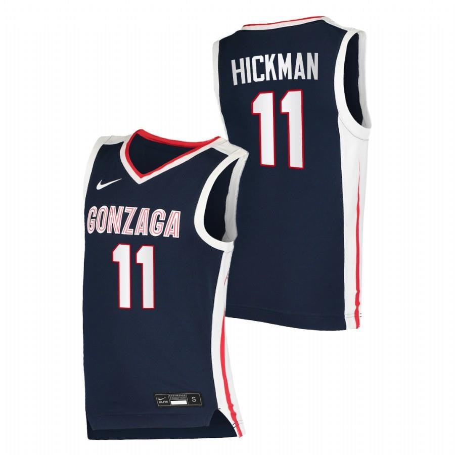 Gonzaga Bulldogs Nolan Hickman 11 Navy 2022 Draft Top Prospect Elite Jersey