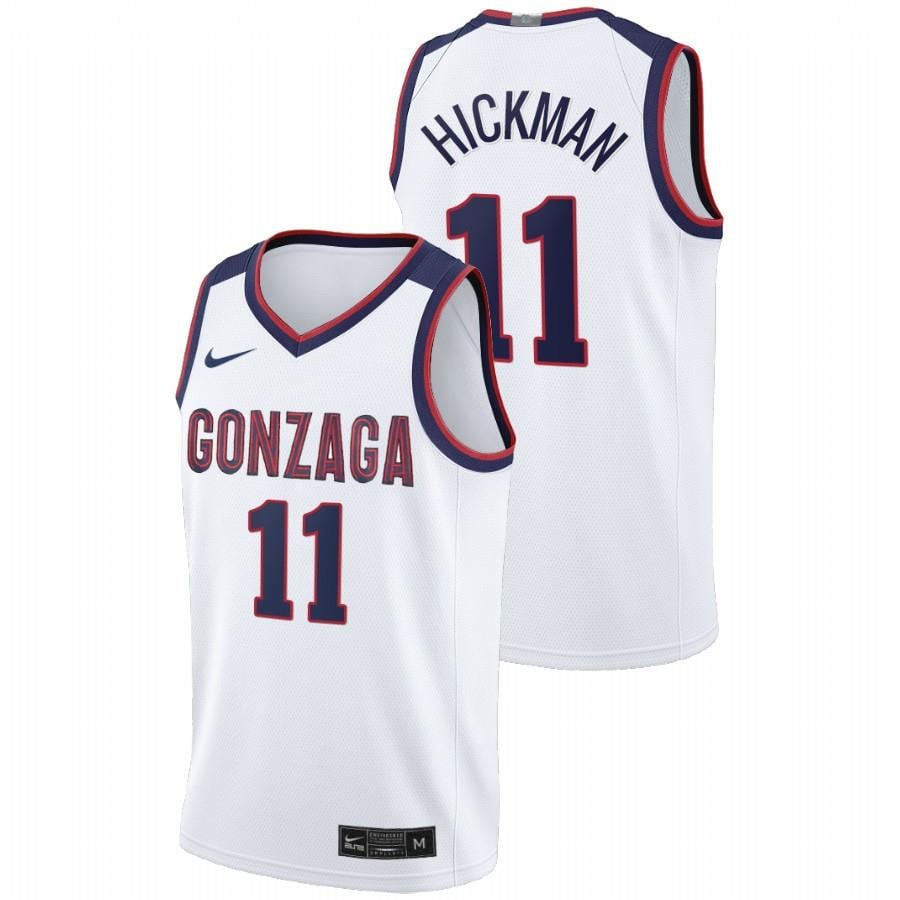 Gonzaga Bulldogs Nolan Hickman 11 White Home 2022 Draft Top Prospect Jersey