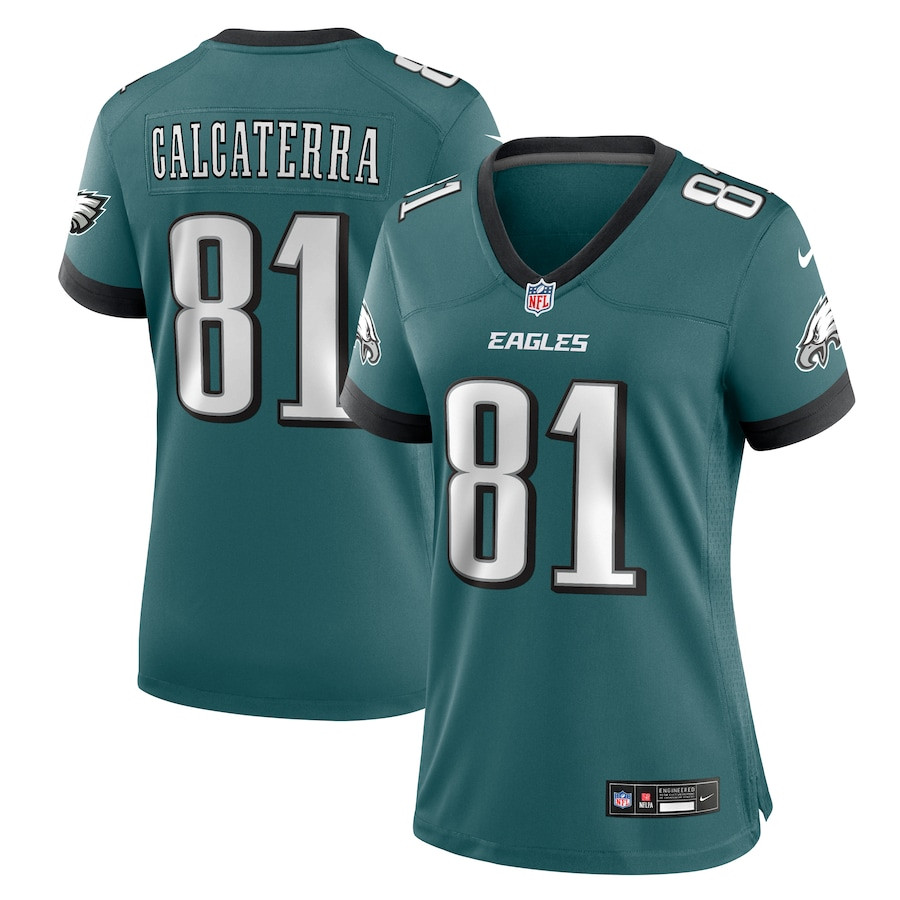 Grant Calcaterra 81 Philadelphia Eagles Women's Team Game Jersey - Midnight Green Js2945