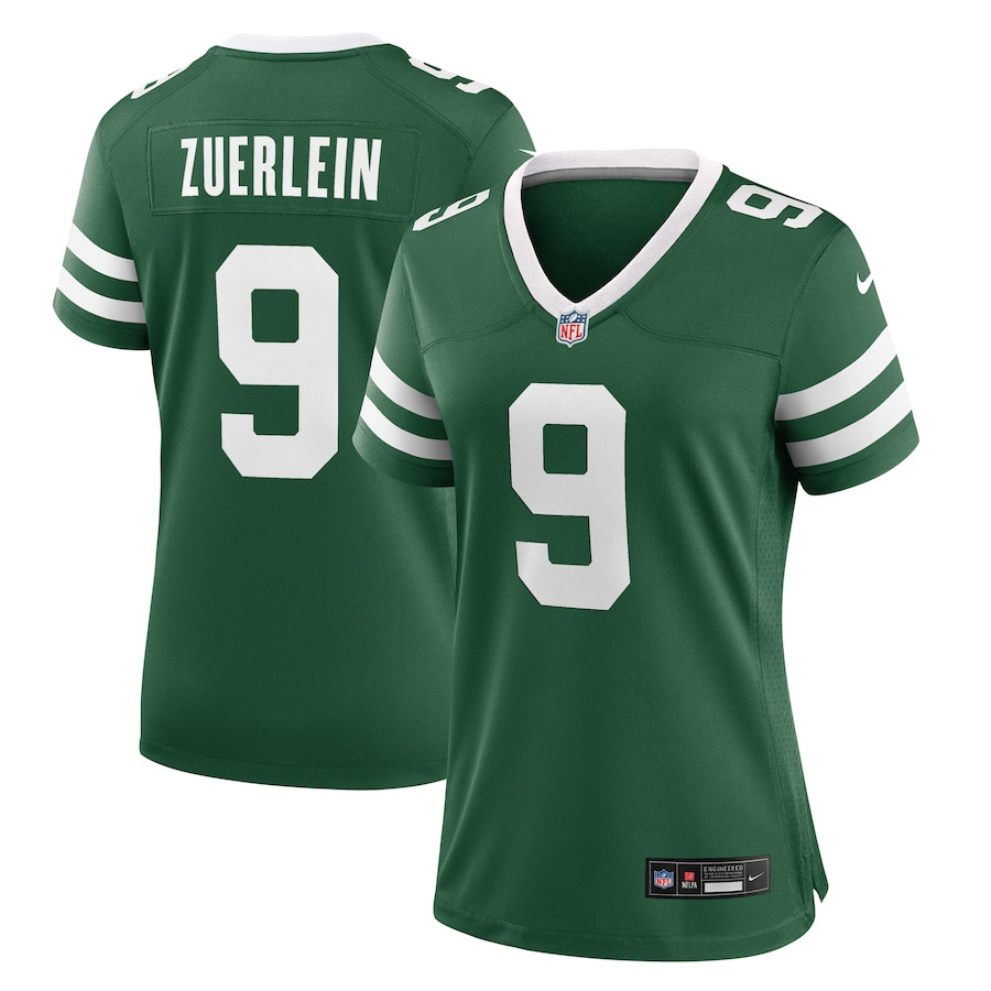Greg Zuerlein 9 New York Jets Women's Team Game Jersey - Legacy Green Js7278