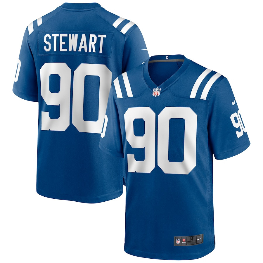 Grover Stewart 90 Indianapolis Colts Men Game Jersey - Royal Js8646
