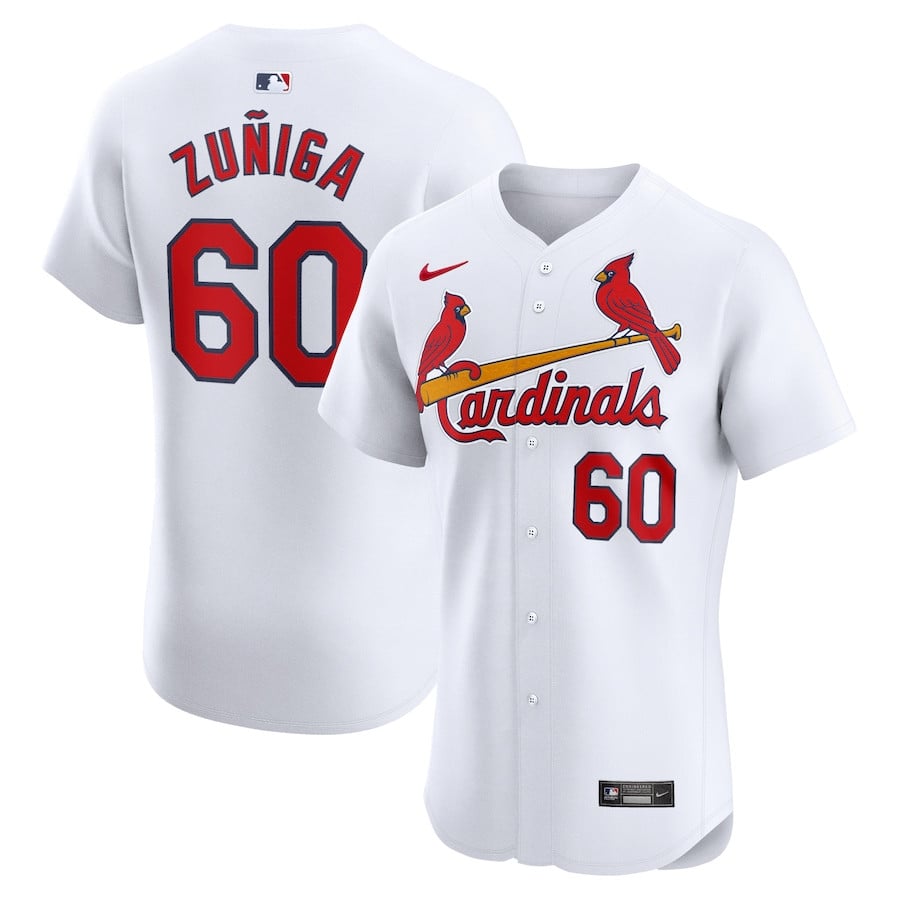 Guillermo Zu?iga 60 St. Louis Cardinals Home Elite Player Men Jersey - White