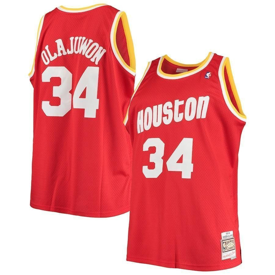 Hakeem Olajuwon Houston Rockets Mitchell & Ness Big & Tall Hardwood Classics Jersey - Red